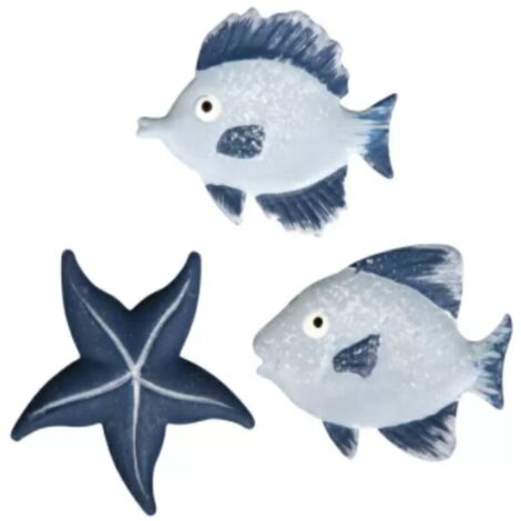 RAYHER - 12 PEZZI - MINIATURE IN METALLOFORMA PESCE 2,7CM