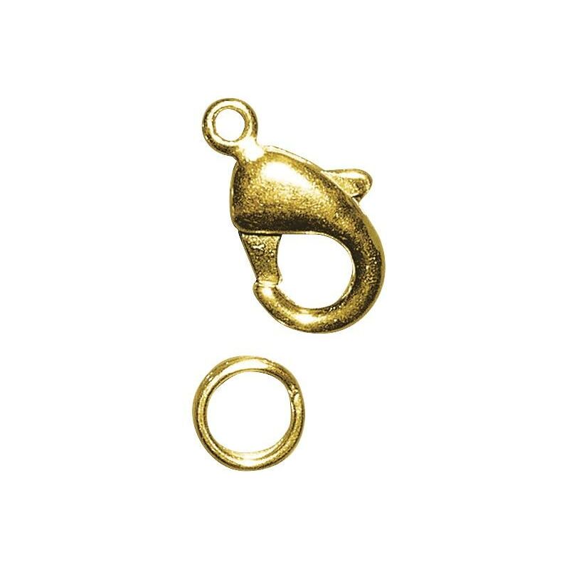 Image of 2 pezzi - chiusura per gioielli con moschettone + anello 18,5MM - colore oro - Rayher