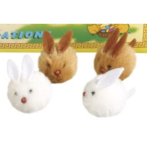 RAYHER - 2 PEZZI - CONIGLIETTI DI PELUCHES - COLORE MARRONE