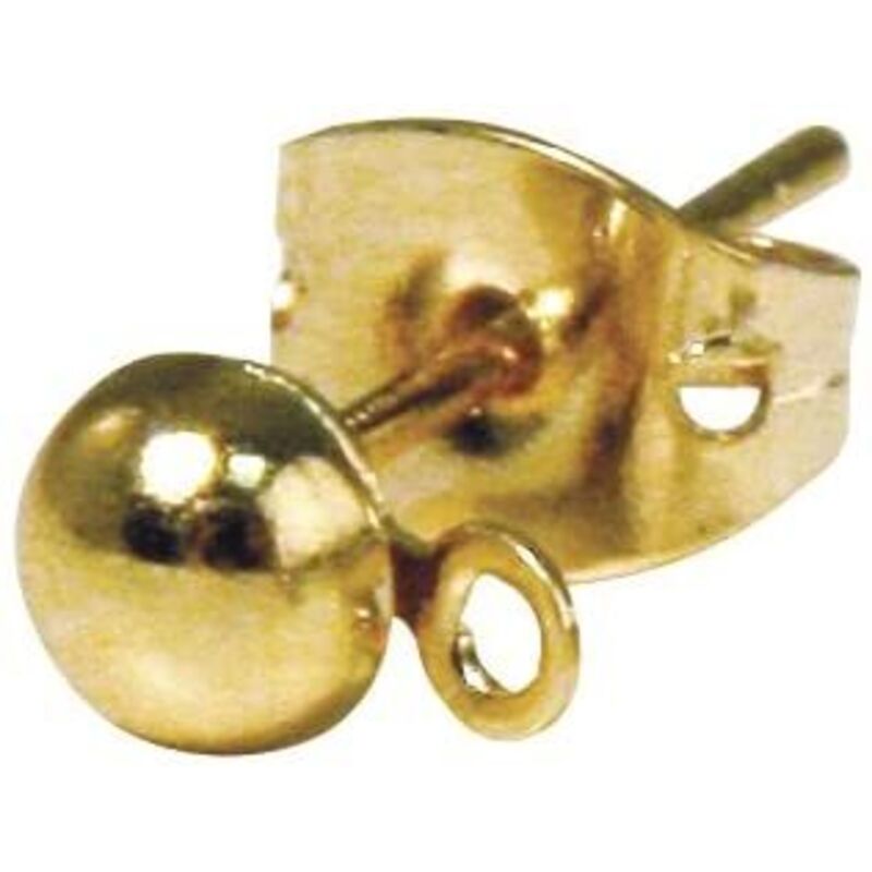 Image of 2 pezzi - orecchini con perno asemisfera Ø4MM - colore oro - Rayher