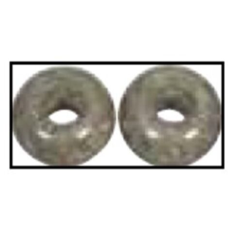 RAYHER - 2 PEZZI - PERLINE IN VETRO OPACO CON FORO GRANDE Ø16MM L.6 MM - COLORE ANTRACITE