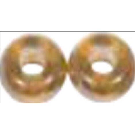 RAYHER - 3 PEZZI - PERLINE IN VETRO CONFORO GRANDE Ø12MM L.5 MM - COLORE CARAMELLO