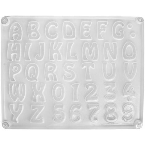 RAYHER 36014000, Stampo per lettere/numeri, 37 motivi, circa 2 – 3 cm, dimensioni 23,2 x 18,3 cm