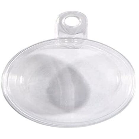 Rayher 39471800 - Sfere di plastica divisibili di 5 cm di diametro, set da 6 palline di plastica trasparente da riempire, sfere in acrilico con occhiello per appenderle, 2 pezzi