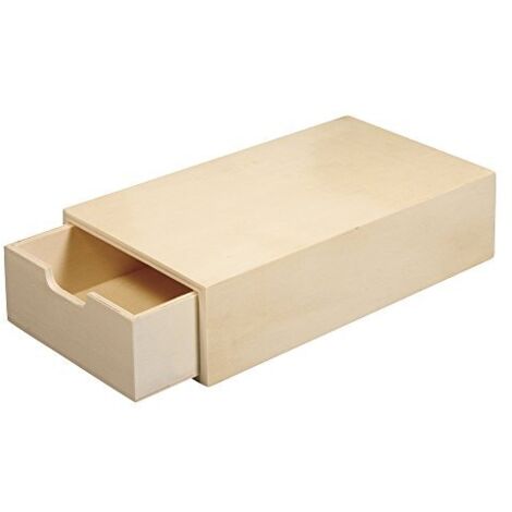 Rayher 62601000 Scatola in legno FSC Mix Credit, 20 x 10 x 5 cm, tasca interna estraibile