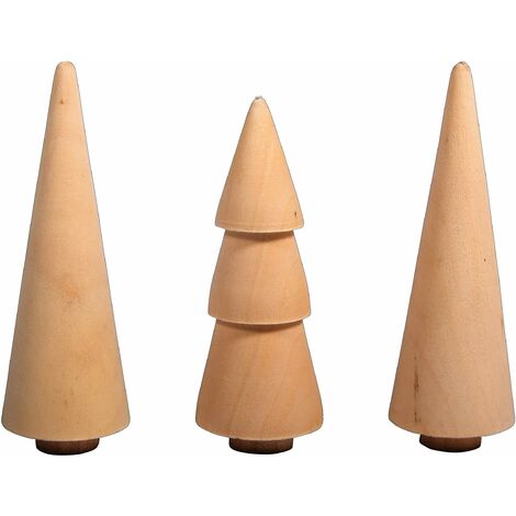 Rayher Alberi Legno, 2,9Cm Ø, Naturale, Assortito Altezza 7,8-8,5Cm, Box 3Pz, 46541505