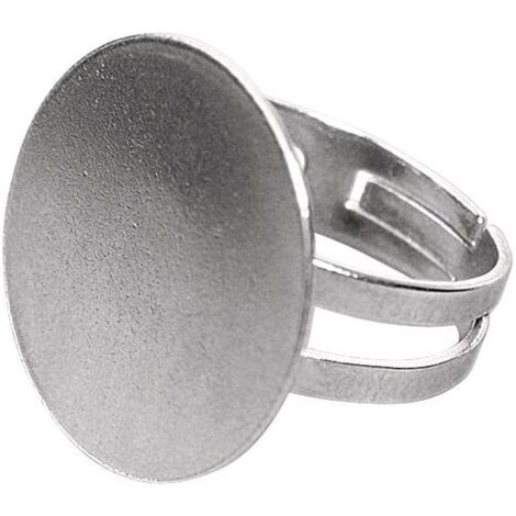 RAYHER - ANELLO REGOLABILE CON PIASTRA Ø20MM - SENZA NIKEL COLORE PLATINO