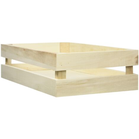 Rayher Cassetta Frutta Decoro In Legno, Scatola Portaoggetti, 30.5 x 16.7 x 7.6 cm, Legno di Pioppo Liscio, con Ganci per Appendere, da Personalizzare e Colorare, 62727000