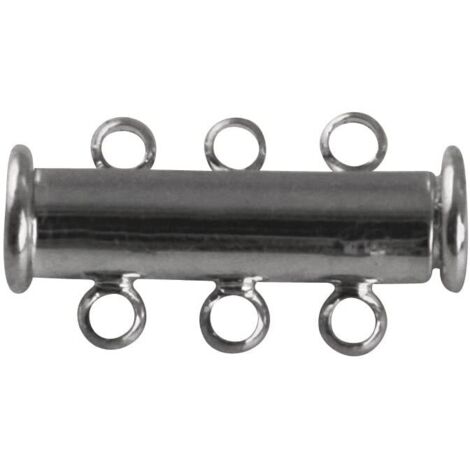 RAYHER - CHIUSURA IN OTTONE CON CALAMITA20MM CON 6 OCCHIELLI - COLORE ARGENTO