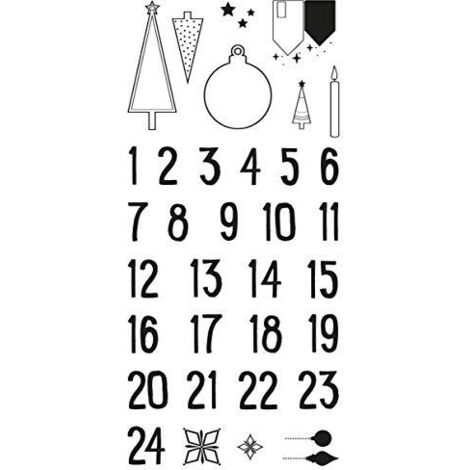 Rayher Clear Stamps - Calendario D'Avvento Nord, 97X205Mm, 34 Motivi, Bus.Blis. 1Foglio, 50222000