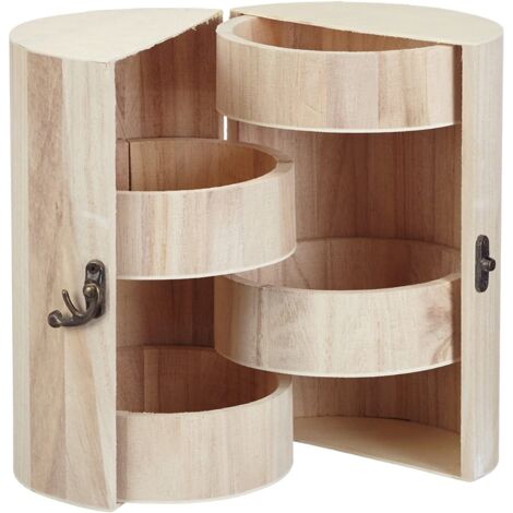 RAYHER - COLONNA IN LEGNO GREZZO FSC PORTA GIOIELLI MILANO - Ø15CM H.21CM - 4 RIPIANI