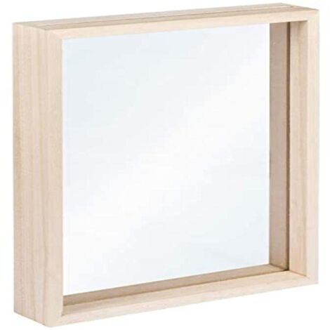 Rayher Cornice In Legno con Doppio Vetro Acrilico, da Appoggiare, Legno Naturale Non Trattato, 16 x 22 x 3.5 cm, da Personalizzare e Colorare, 62840505