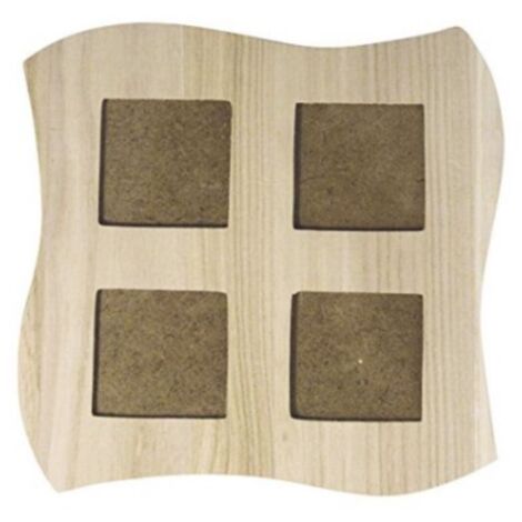 RAYHER - CORNICE PORTAFOTO IN LEGNO - 4POSTI 22X22CM