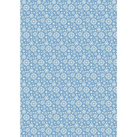 RAYHER - FOGLIO ADESIVO IN TESSUTO FABRIC STICKER 210MMx297MM - FIOCCHI DI NEVE
