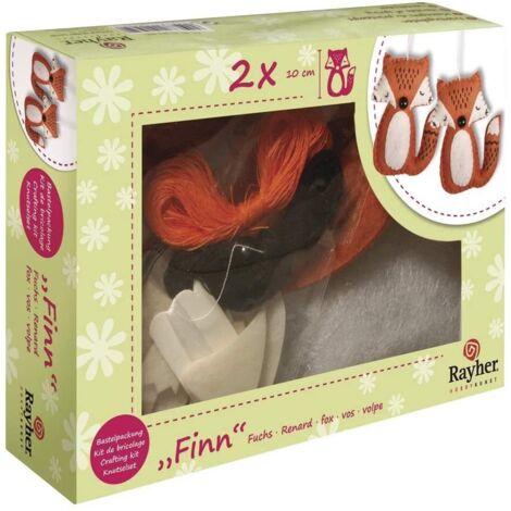 RAYHER - KIT COMPLETO PER BRICOLAGE x2 VOLPI DA APPENDERE 10CM