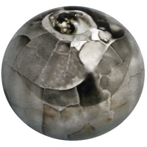 RAYHER - PERLA DECORATIVA IN CERAMICA Ø1.7CM - FORO Ø4MM - COLORE GRIGIO CHIARO