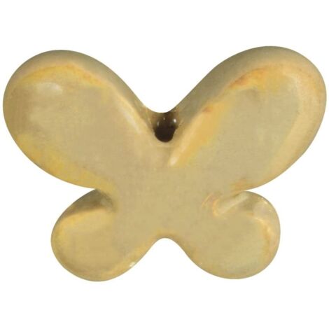RAYHER - PERLINA FORMA FARFALLA IN CERAMICA 2,2 x 1,7 x 0,7cm - FORO ø2mm - COLORE ORO