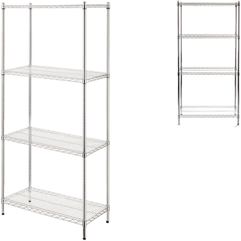 Étagère de rangement pliable ajourée pour garde-manger, 4 étagères x 125 kg Étagère de rangement pliable ajourée pour garde-manger, 4 étagères x 125 kg