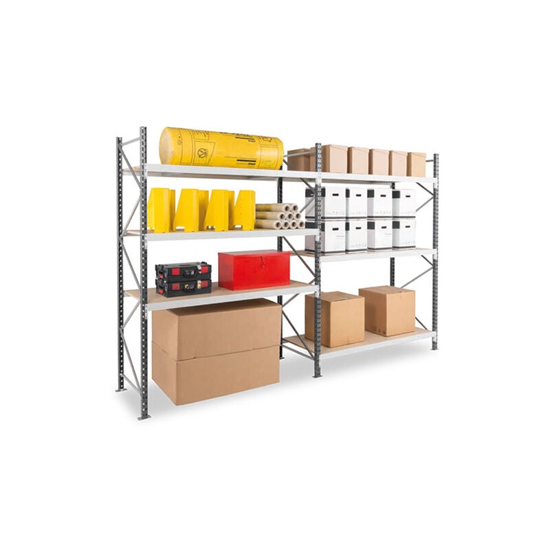 Rayonnage Direct - Rayonnage mi lourd 5 nivx - Élément suivant - 3000x1500x800mm - 465kg/niv - Utilisable uniquement avec un module de départ