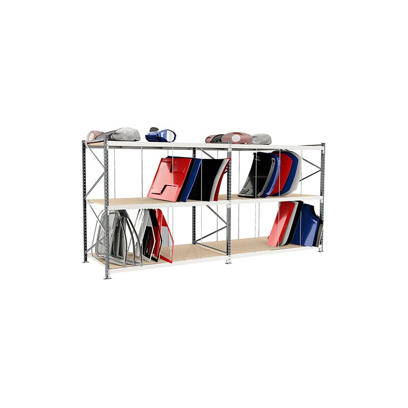 Matisère - Rack 3 niveaux pour pare-chocs - Élément suivant - hxlxp : 2000x2000x1800mm - Utilisable uniquement avec un module de départ