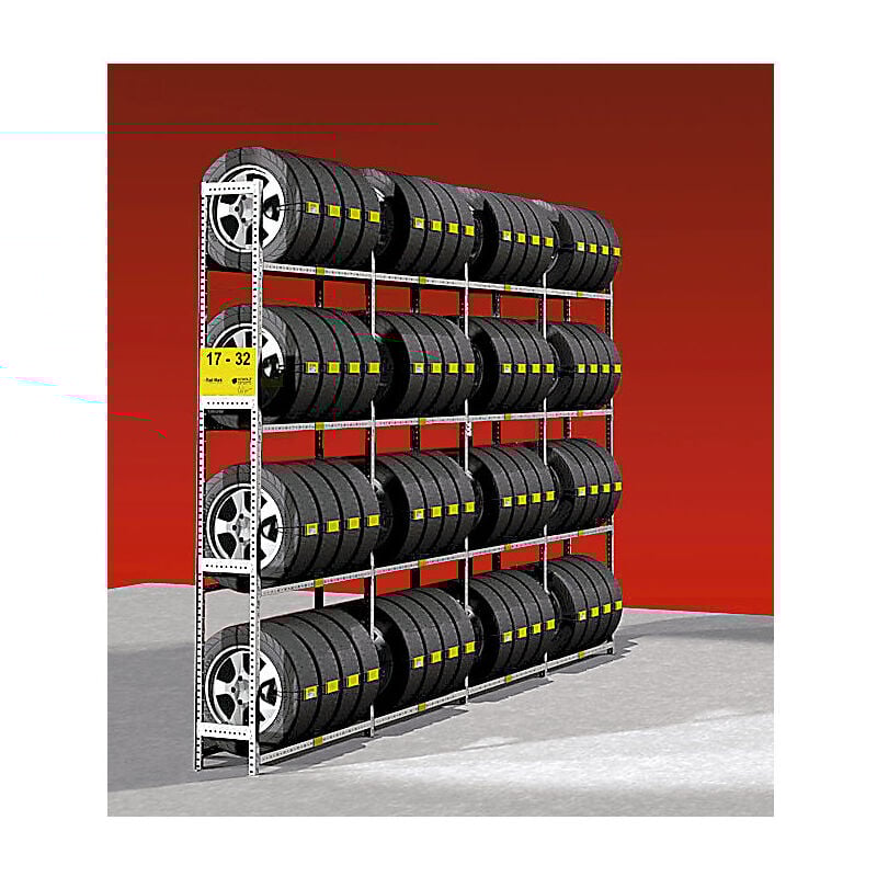 Certeo - frankel kaiserkraft, Rayonnage galvanisé pour pneus, simple