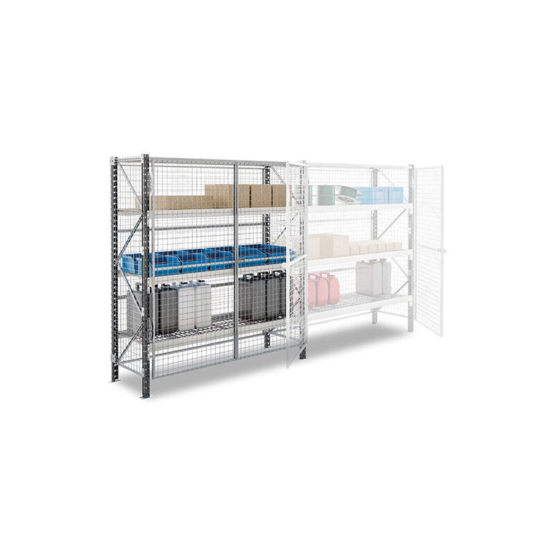 Rayonnage grillagé 3 niveaux - 2500x1800x600mm - Élément suivant - RAYGRIL/3N/2560/S