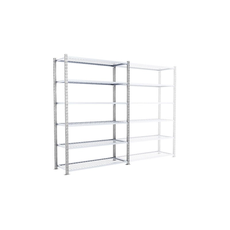 Matisère - Rayonnage à tablettes grillagées : norme sprinkler - 6 niveaux - Module de départ - Lxhxp : 1000x2500x400mm - RAYOSPR/251040/D