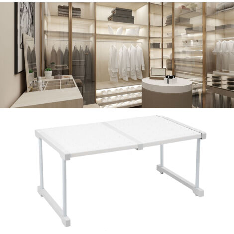Rayonnage Organisateur de Cabinet [Réglable 47-68cm] ABS PP Acier - Porte 20kg pour Cuisine Salle de Bain - 13 Pièces