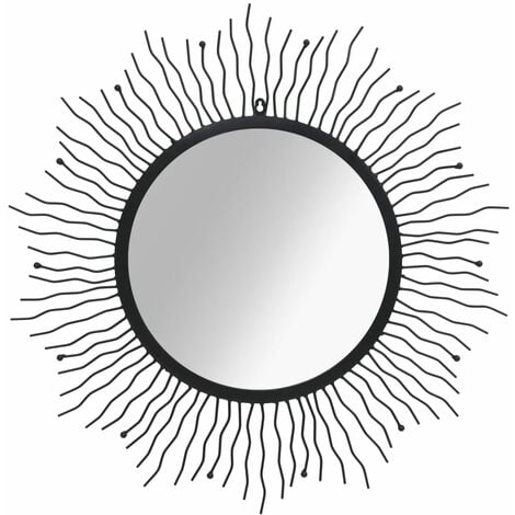 Rayos solar espejo de pared 80 cm negro