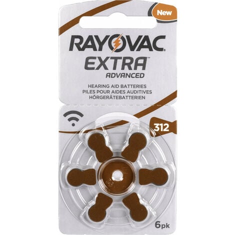 RAYOVAC Rayovac Lot de 6 Piles Extra Advanced avec Active Core Technology 312 – la dernière génération de Piles pour appareils auditifs (4607 491 416)
