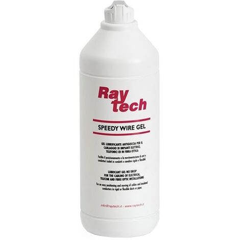 Raytech scorricavo tirafilo in gel trasparente scivolante per l’infilaggio dei cavi - bottiglia 1lt Speedy Wire Gel - Trasparente