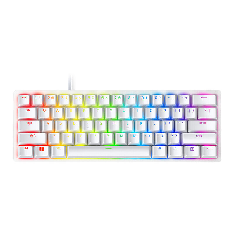 

Huntsman Mini teclado mecanico Clicky Optical Switch 61 teclas Teclado RGB con cable para PC portatil plateado, Plata, interruptor optico Clicky