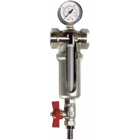 RBM – Filtre à eau auto-nettoyant 3/4' – Raccord FF 20x27 – Manomètre inclus – Système de vidage pour entretien facilité