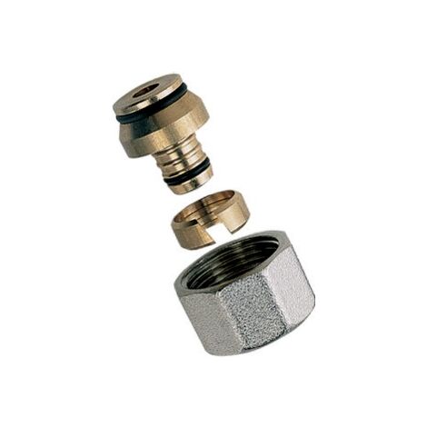 RBM – Raccord PER à visser femelle 20x27 – Droit pour tube 16mm – Pression 1000 kPa – Température max 95°C – 1231600