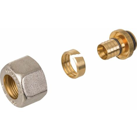 RBM – Raccord PER femelle à visser Ø16mm – Filetage 24,5 x 19mm – Laiton nickelé pour installations de plomberie – Montage avec clé 690000
