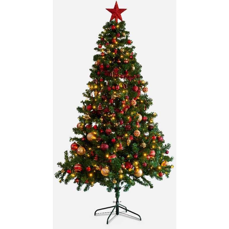 

Árbol artificial con kit de decoración - Toronto 150cm - verde con adornos rojos y dorados