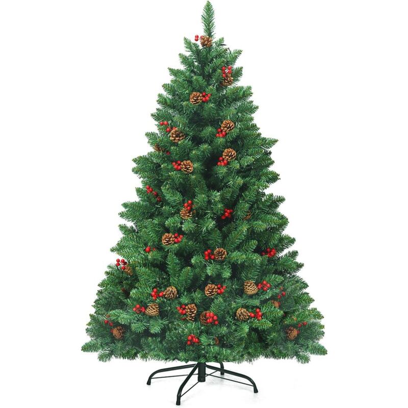 

Árbol de Navidad Artificial 135 cm con LED Iluminación y Soporte Fiesta Decoración para Navidad Hogar