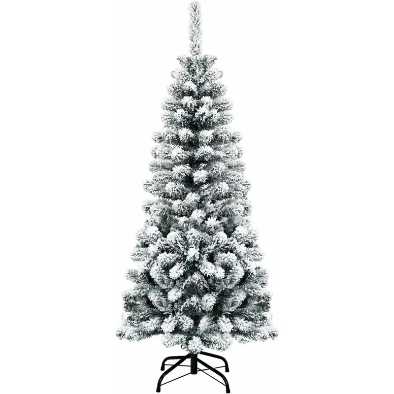 

Árbol de Navidad Artificial con Soporte de Metal,Agujas de PVC y Decorativa Nieve para Hogar Oficina Fiesta Altura de 135cm