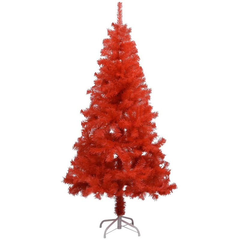 

¨¢rbol de Navidad artificial con soporte rojo PVC 120 cm