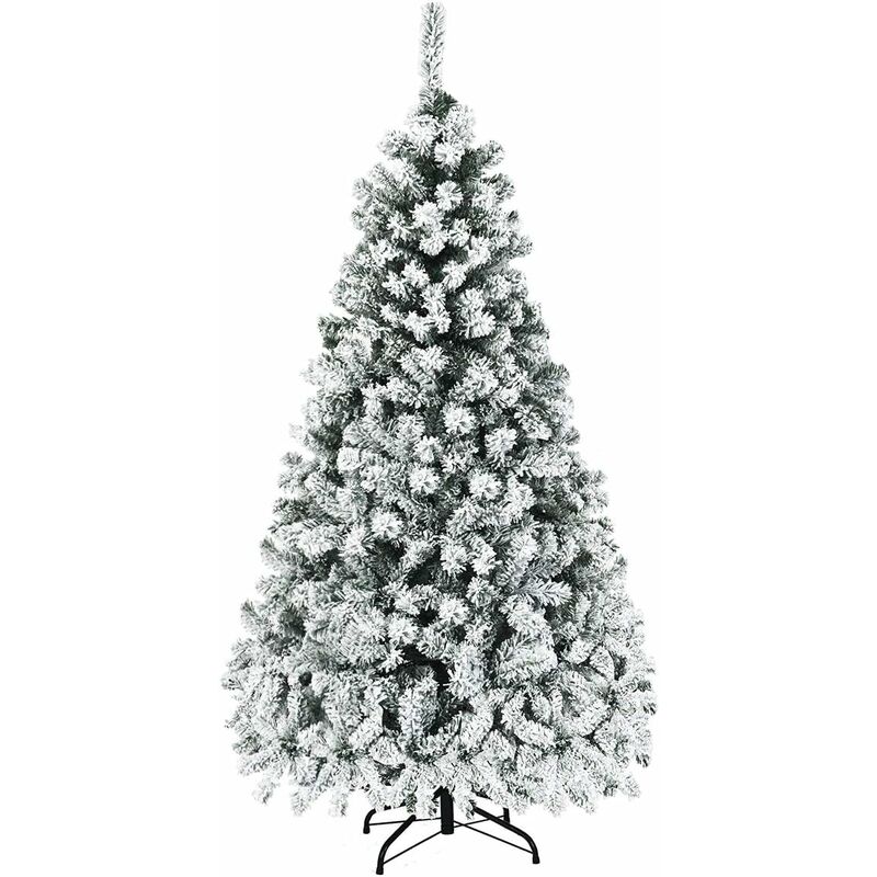 

Árbol de Navidad Artificial de 180cm con Decorativa Nieve y 250 Luces LED Soporte de Metal
