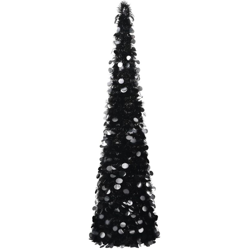 

árbol de Navidad artificial plegable PET negro 180 cm - Negro
