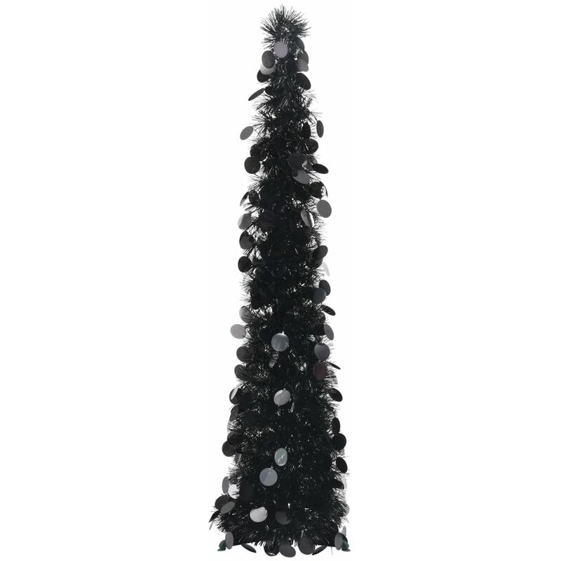 

Árbol de Navidad artificial plegable PET plateado 120 cm - Negro