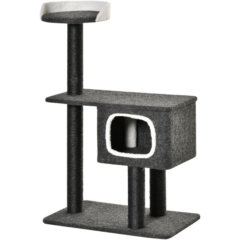 

Árbol para Gatos Torre Escalador Gato con Cueva Varias Plataformas Postes Rascadores de Sisal Natural Centro de Actividades para Arañar 70x41x112 cm
