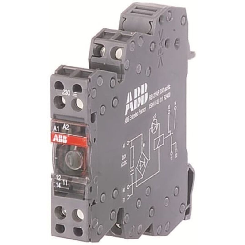 ABB - Relais d'interface 24V c.a. / v c.c., 2 rt, montage Rail din, série RBR122G ( Prix pour 1 )