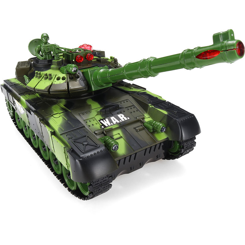 

RC Battle Tank Control remoto LED Disparo Off Road Seguimiento 2.4Ghz High Speed33cm Verde