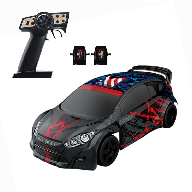 

RC Drift Car 1/24 RC Car 2.4GHz RC Race Car Alta velocidad Regalo para ninos RTR con sistema electronico de estabilidad,Negro, sin camara, 2 baterias