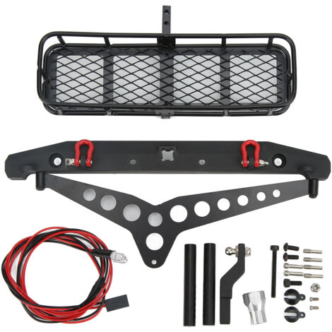 RC Heckstoßstange aus Aluminiumlegierung mit LED-Anhängerkit für TRX-4 SCX10 90046 SCX10III 1/10 Auto