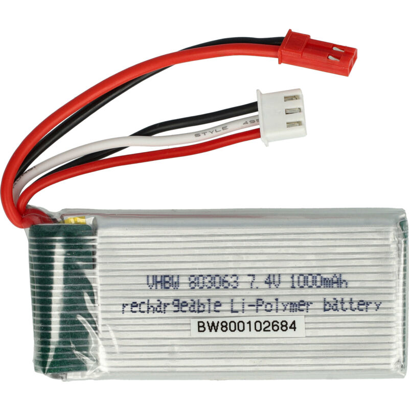 Image of Vhbw - batteria con JST-SYP-2P per modellismo (1000mAh, 7,4V, Li-Poly)