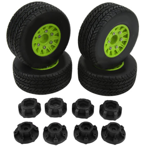 RC Short Course Truck-Reifen mit Felgen und Sechskantadapter für ARRMA, verstärkte Dämpfung, Maßstab 1:10, grün.