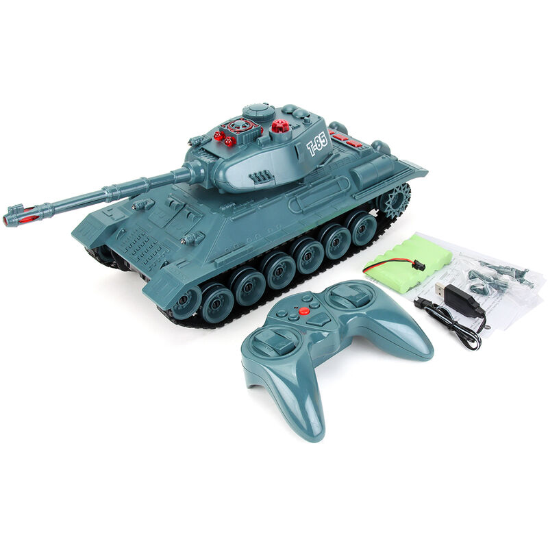 

RC Tank 1/10 44cm Control remoto militar Battle Car Truck tira con luces TYPEA